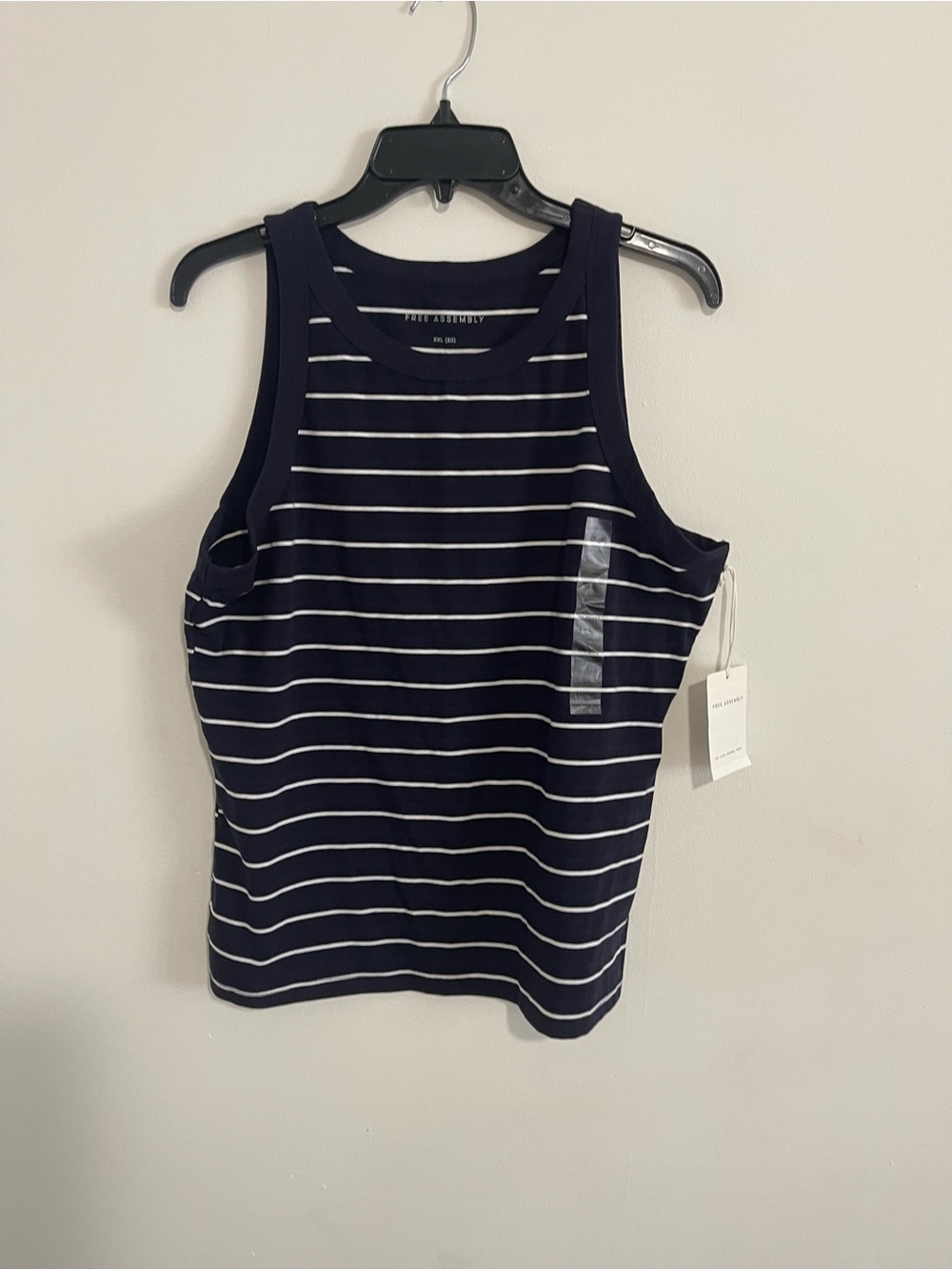 Striped Navy and White Tank Top by Club Monaco